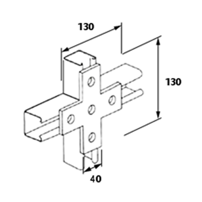 5-Hole Cross Flat Plate