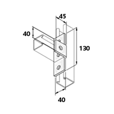 4-Hole Straight Plate Angle Fitting